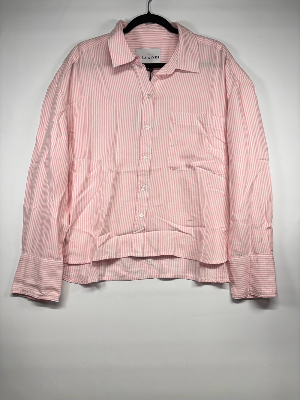 ✨Lola River Pink Stripe Casual Button-Down Shirt Size XL